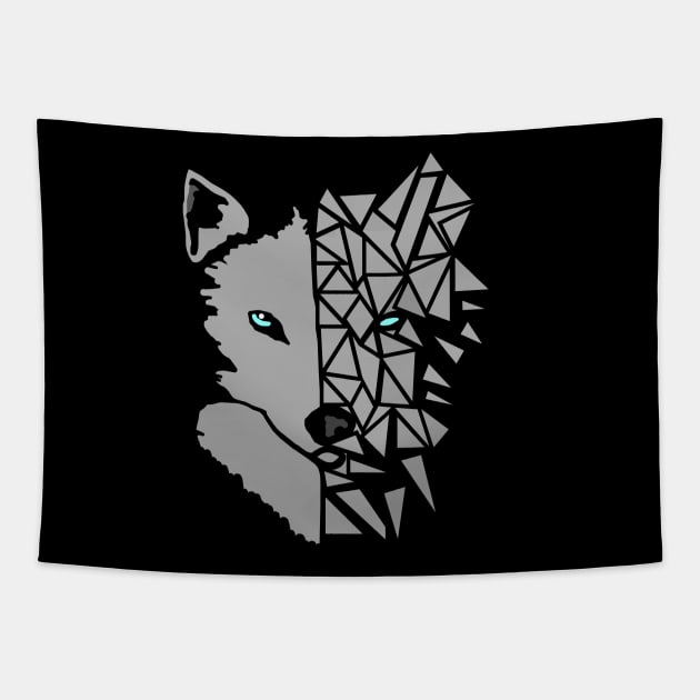 Geometric Wolf Tapestry by CBV