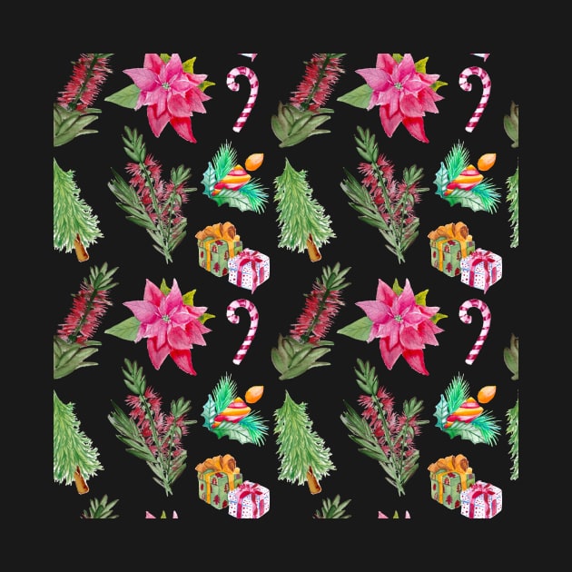 Australian Native Floral Christmas Print by annaleebeer