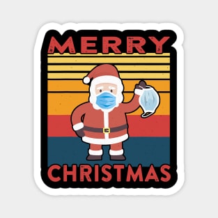 Merry Christmas 2020 - Funny Santa Wearing Mask - Quarantine Magnet