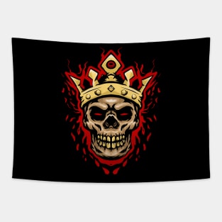 Skull king with a crown Tapestry