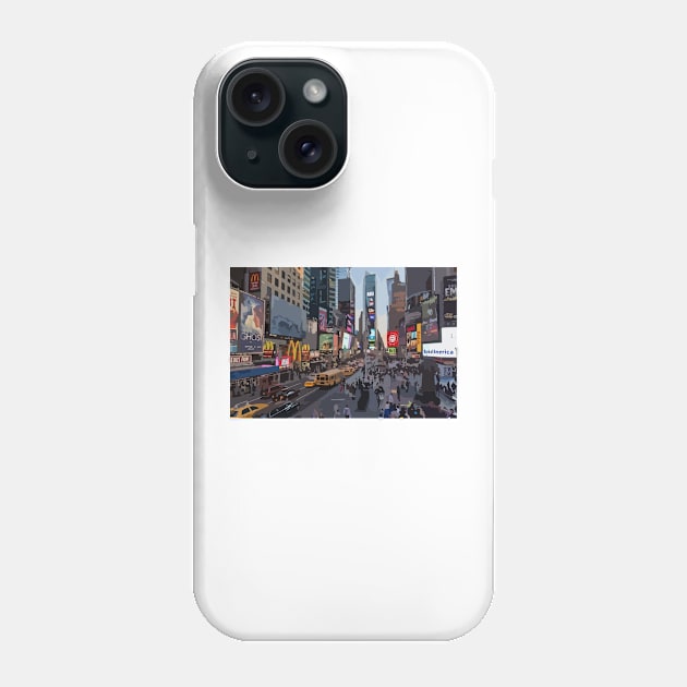 Times Square Digital Painting Phone Case by gktb