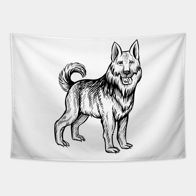 German Shepherd Tapestry by BadDesignCo