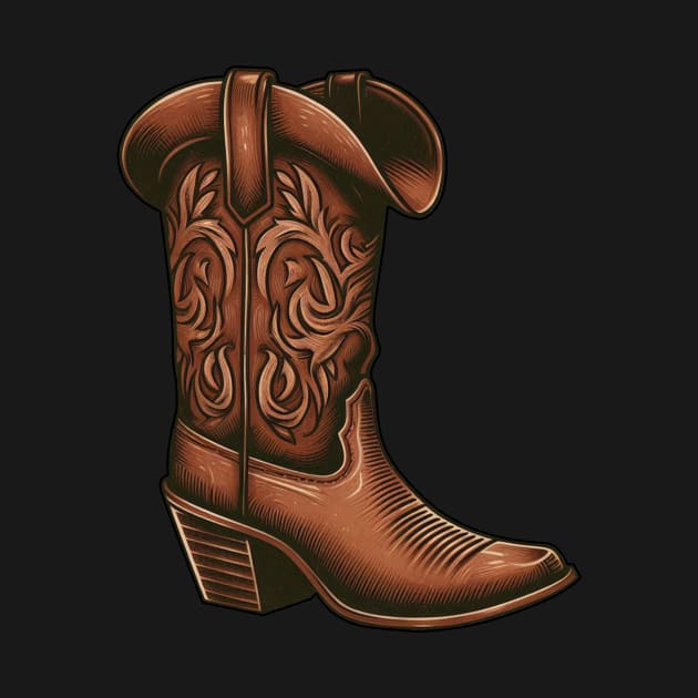 Cowboy boots and hat tattoo by PinScher