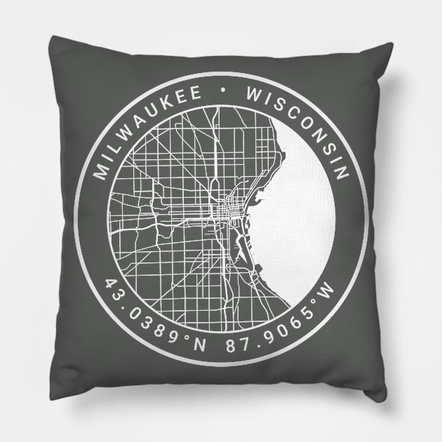 Milwaukee Map Pillow by Ryan-Cox