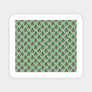 Climbing Sloth Green Pattern Magnet