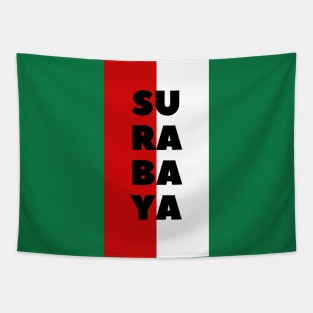 Surabaya City in Indonesian Flag Vertical Tapestry