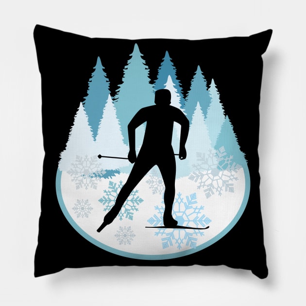 Cross Country Skiing Winter Sport Cross Country Skiing Sport Pillow by Hariolf´s Mega Store