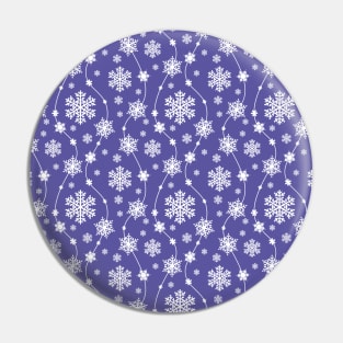 Bright Purple and Winter White Snowflakes Pattern Pin