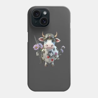 The cow as a soldier is ready Phone Case