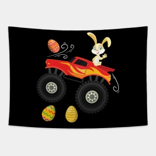 Dabbing Bunny Happy Easter Monster Truck Lovers Kids Boys Tapestry