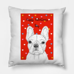 French Bulldog Valentine's Day Greeting Pillow