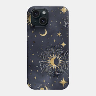 Celestial Starry Sky Gold Moon Phone Case