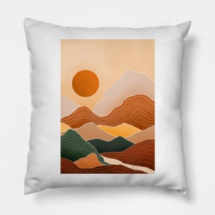 Modern Earthy Tones Mountains 20 Pillow