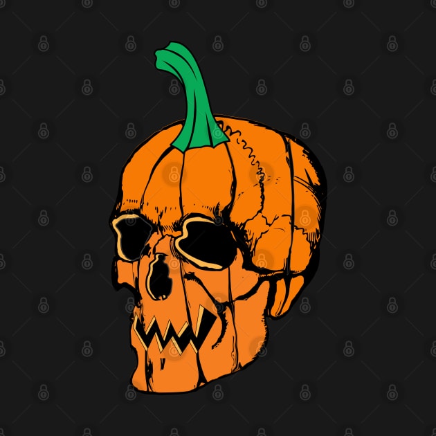 Pumpkin Skull Halloween by ppandadesign