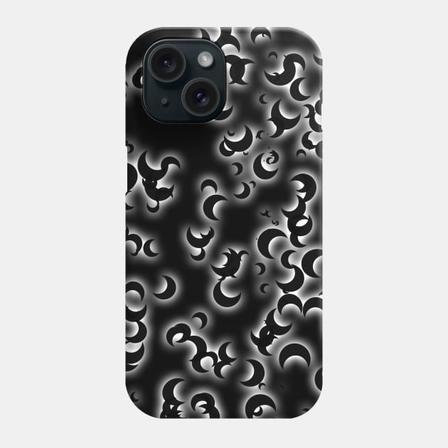 Black and White Crescent Moons Phone Case by JadeGair