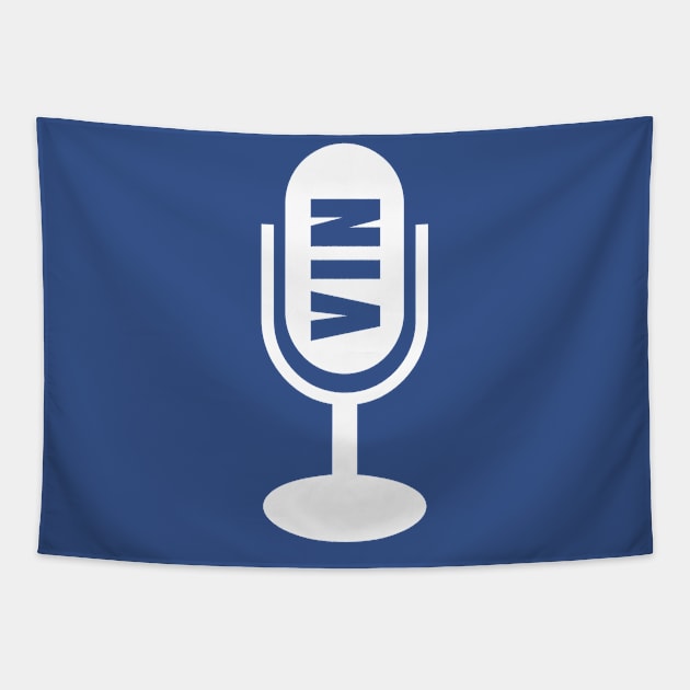 Vin Scully Microphone Tapestry by Adisa_store