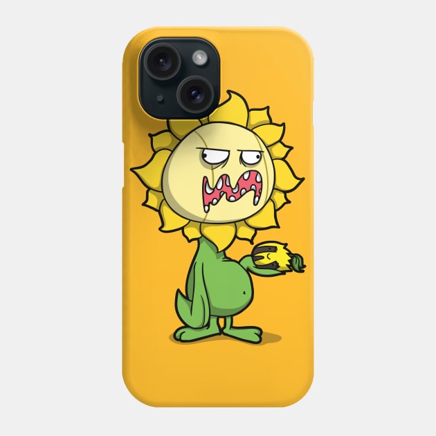 Grumpy Sunflower Phone Case by Aniforce