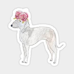 Bedlington terrier with roses Magnet