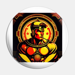 Spartan Strong Comic Book Style Pin