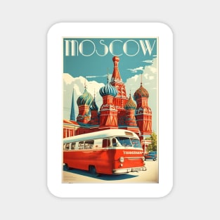 Moscow Russia Vintage Travel Art Poster Magnet