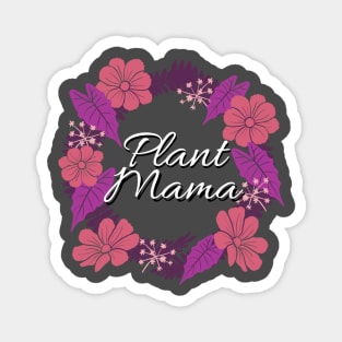Plant Mama - Pink & Purple Plant Wreath Magnet