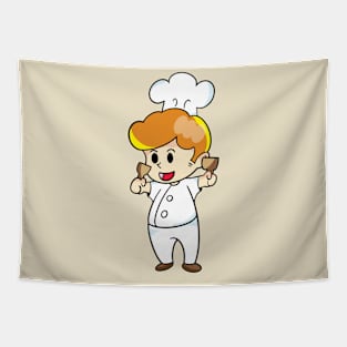 chef cartoon character  drawing design Tapestry