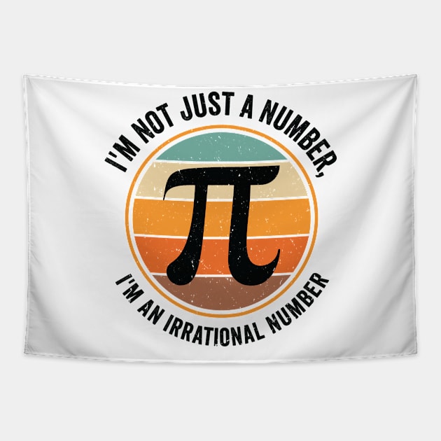 Pi Day Retro Mathematics Pi Symbol Math Number Tapestry by Tom´s TeeStore