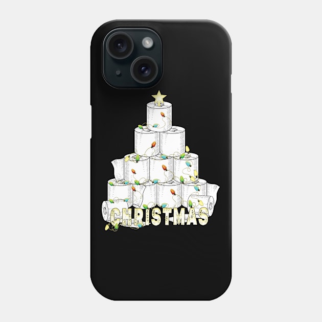 White Toilet Paper Christmas Tree, Funny Xmas Gift, Holiday Party Phone Case by kirayuwi