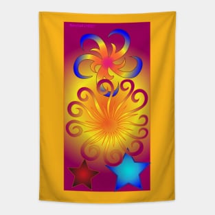 Bright Gradient Stars Tapestry