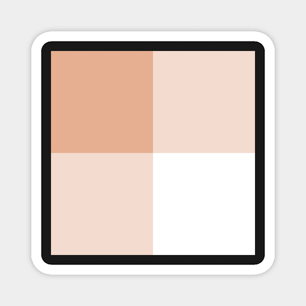 gingham pattern in peach nougat / light brown and white Magnet by colorofmagic