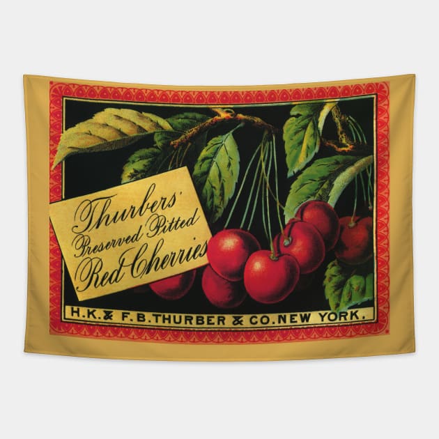 Vintage Thurbers Fruit Crate Label Tapestry by MasterpieceCafe