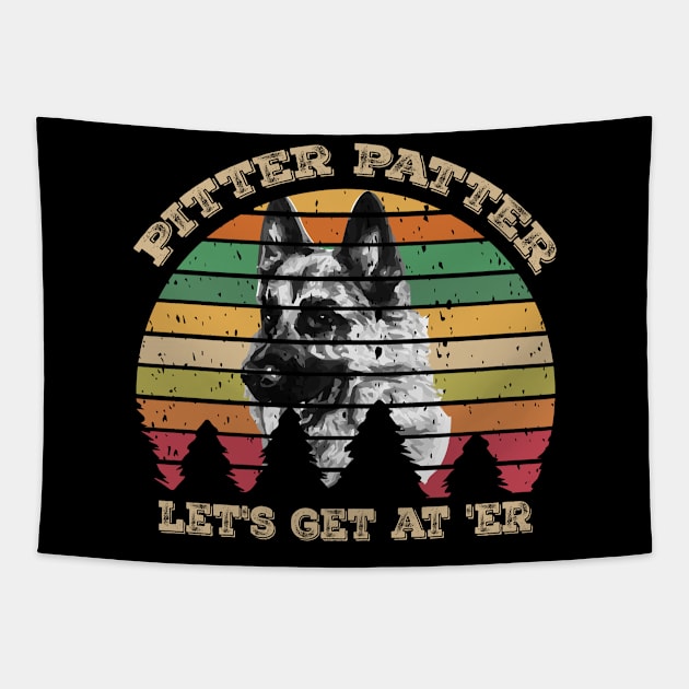 Pitter TShirt Patter German Shepherd Dog Funny Vintage Retro Tapestry by mo designs 95