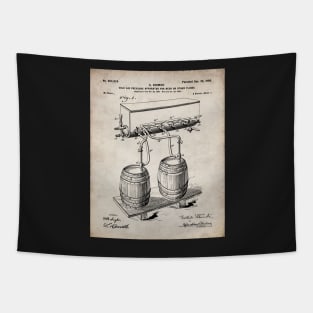Beer Keg Patent - Home Brewer Craft Beer Art - Antique Tapestry
