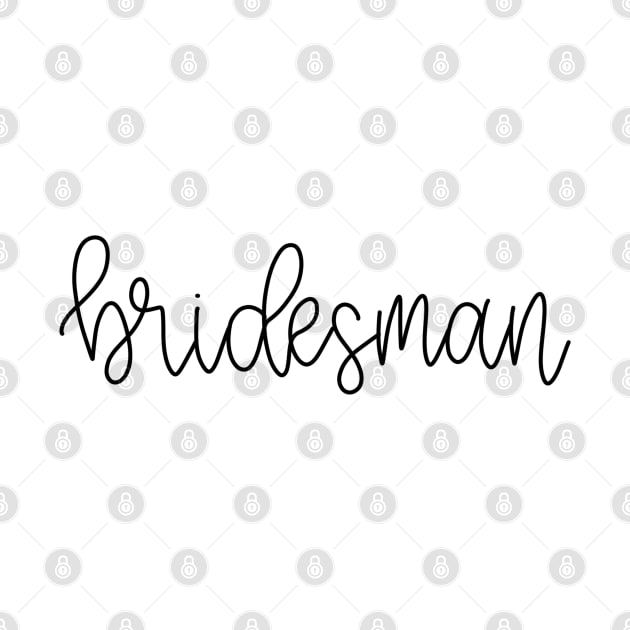 Bridesman Gift - Black Line Lettering by elizabethsdoodles
