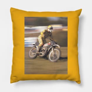 Vintage Motorcycle Racing Pillow