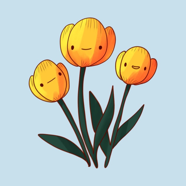 Yellow tulip illustration by Mayarart