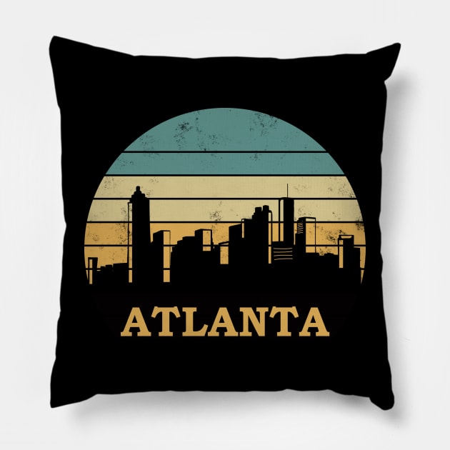 Atlanta skyline downtown city design Pillow by colorbyte