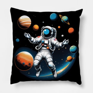 Astronaut floating in space Pillow