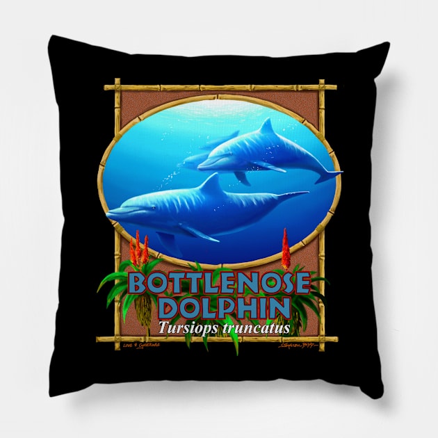 Bottlenose Dolphin Pillow by StephenBibbArt