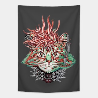 Fluffy Punk Cat Tapestry