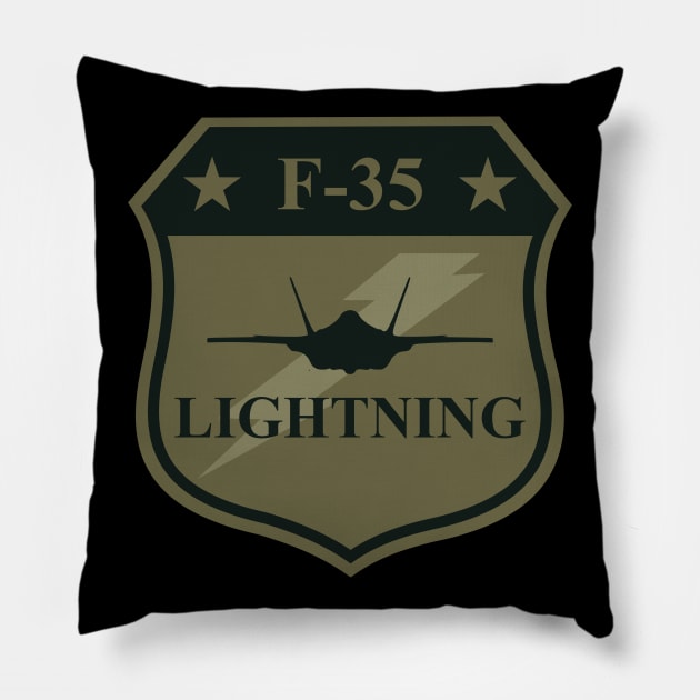 F-35 Lightning Patch (subdued) Pillow by TCP