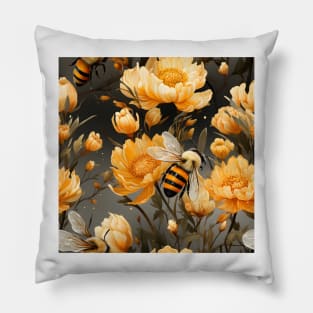 Honeycomb and Bee Pattern 20 Pillow