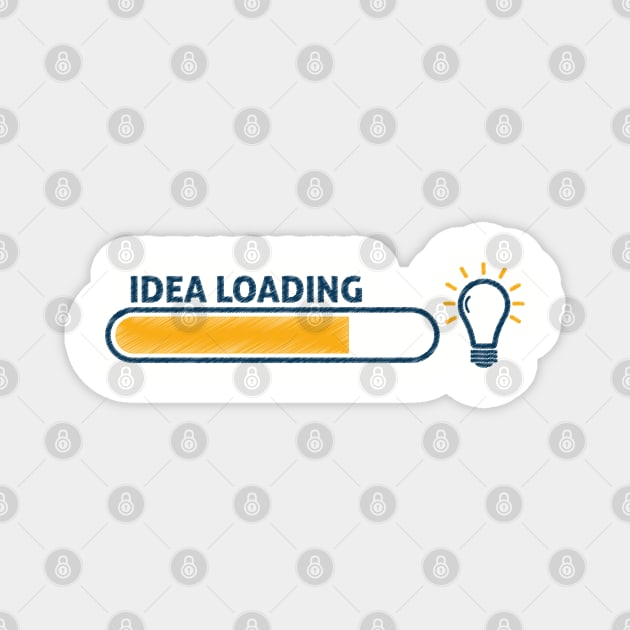 Idea Loading Shirt with Light Bulb and Loading Bar Long Sleeve Magnet by Aestrix