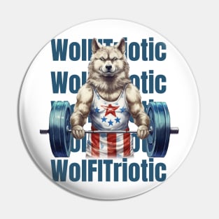 WolFITriotic - Wolf and Gym-Inspired T-Shirt Pin