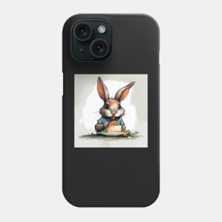 Cute Bunny Eating Carrot Cake Type 2 Phone Case