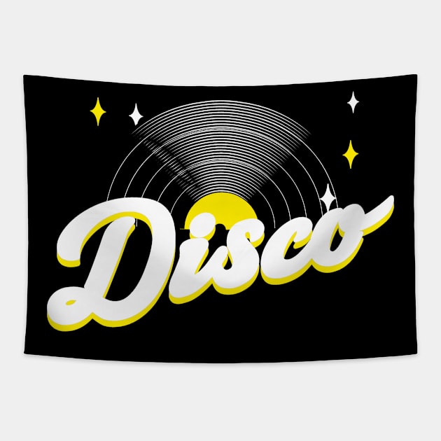 DISCO  - Vintage Vinyl (yellow) Tapestry by DISCOTHREADZ 