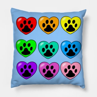 Paw print hearts Pillow