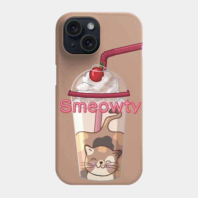 Smeowty Cat Smoothie Pun Phone Case by TheQueerPotato