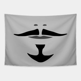 Gray and Black Aramis Musketeer Mustache and Goatee Tapestry