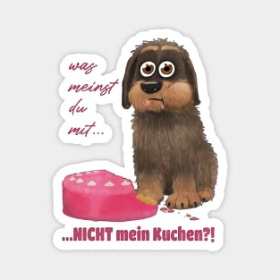 Hund mit Kuchen Magnet